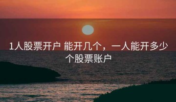 1人股票开户 能开几个，一人能开多少个股票账户