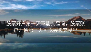 股票开户第一天不能交易吗，股票账户开通第一天可以买卖交易吗