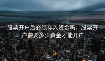 股票开户后必须存入资金吗，股票开户需要多少资金才能开户