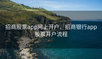 招商股票app网上开户，招商银行app股票开户流程