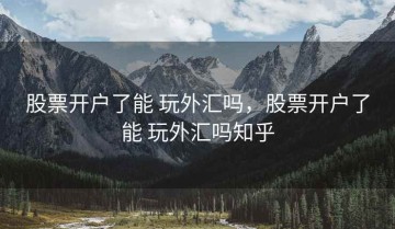 股票开户了能 玩外汇吗，股票开户了能 玩外汇吗知乎