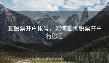 查股票开户帐号，如何查询股票开户行账号