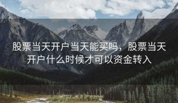 股票当天开户当天能买吗，股票当天开户什么时候才可以资金转入