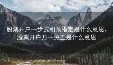 股票开户一步式和预指定是什么意思，股票开户万一免五是什么意思