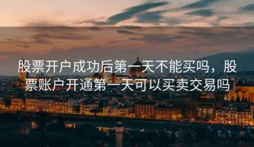 股票开户成功后第一天不能买吗，股票账户开通第一天可以买卖交易吗