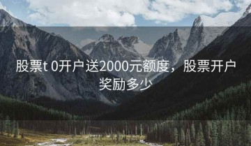 股票t 0开户送2000元额度，股票开户奖励多少