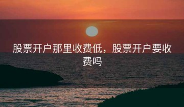 股票开户那里收费低，股票开户要收费吗