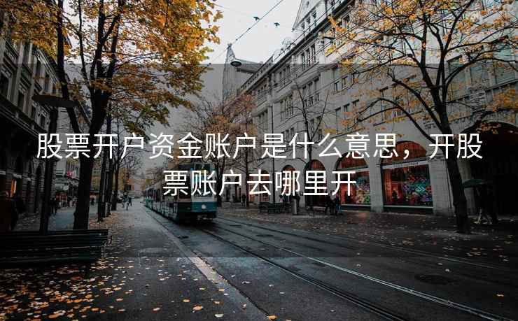 股票开户资金账户是什么意思，开股票账户去哪里开