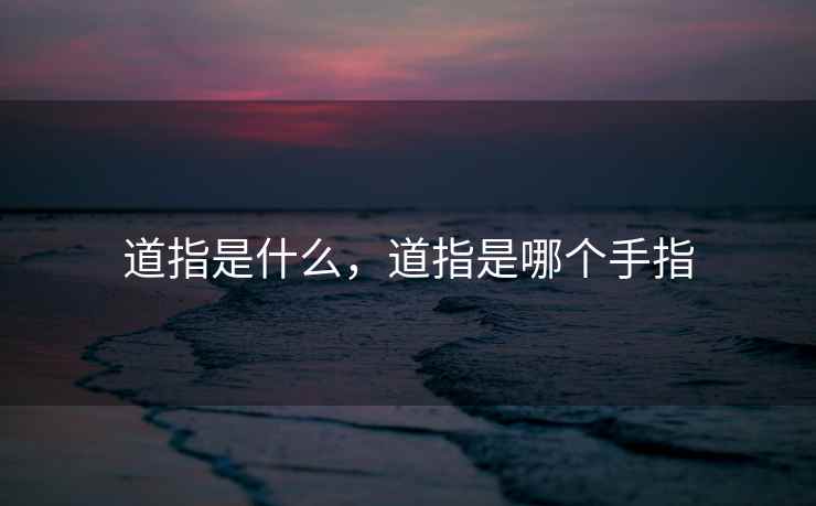 道指是什么，道指是哪个手指