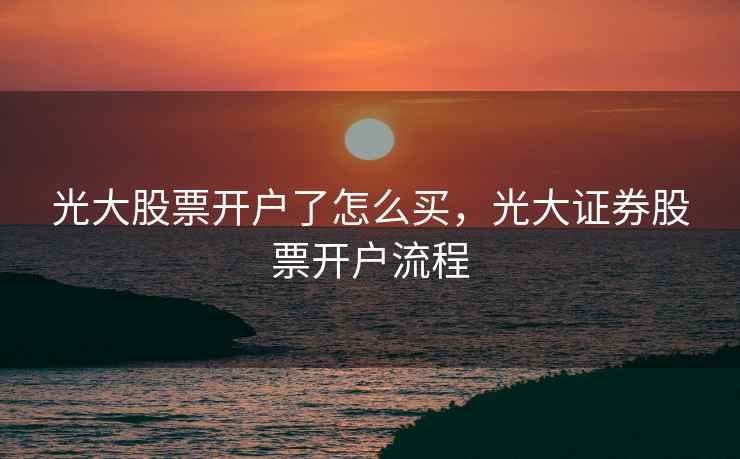 光大股票开户了怎么买,光大证券股票开户流程 光大股票开户了怎么买,光大证券股票开户流程