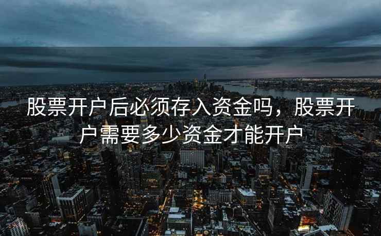 股票开户后必须存入资金吗，股票开户需要多少资金才能开户