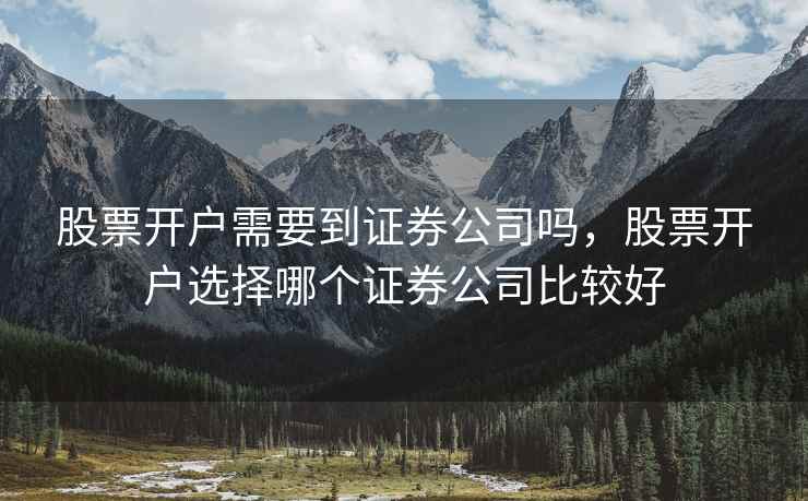 股票开户需要到证券公司吗，股票开户选择哪个证券公司比较好