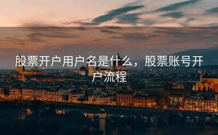 股票开户用户名是什么，股票账号开户流程