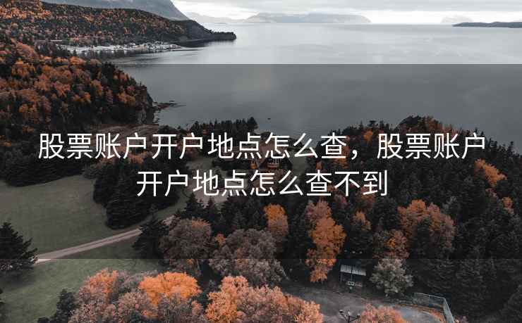 股票账户开户地点怎么查，股票账户开户地点怎么查不到